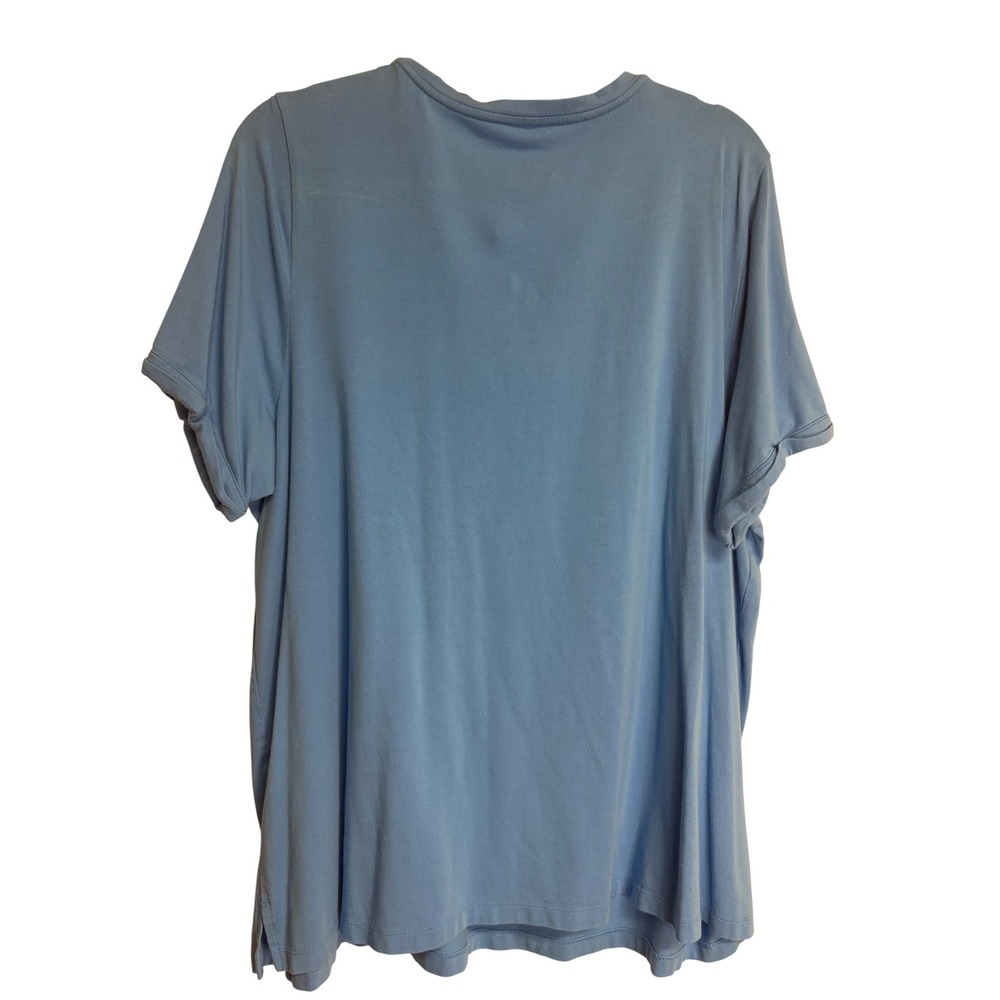 Belle by Kim Gravel Light blue V-Neck Short-sleeved t-shirt Women's Size XL - Picture 2 of 5